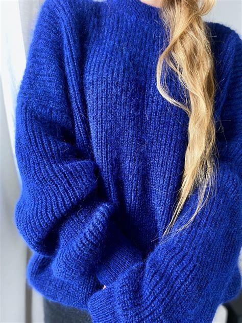 royal blue oversized sweater.